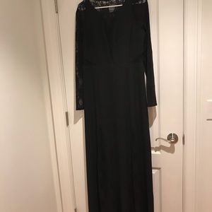 Long black lace dress